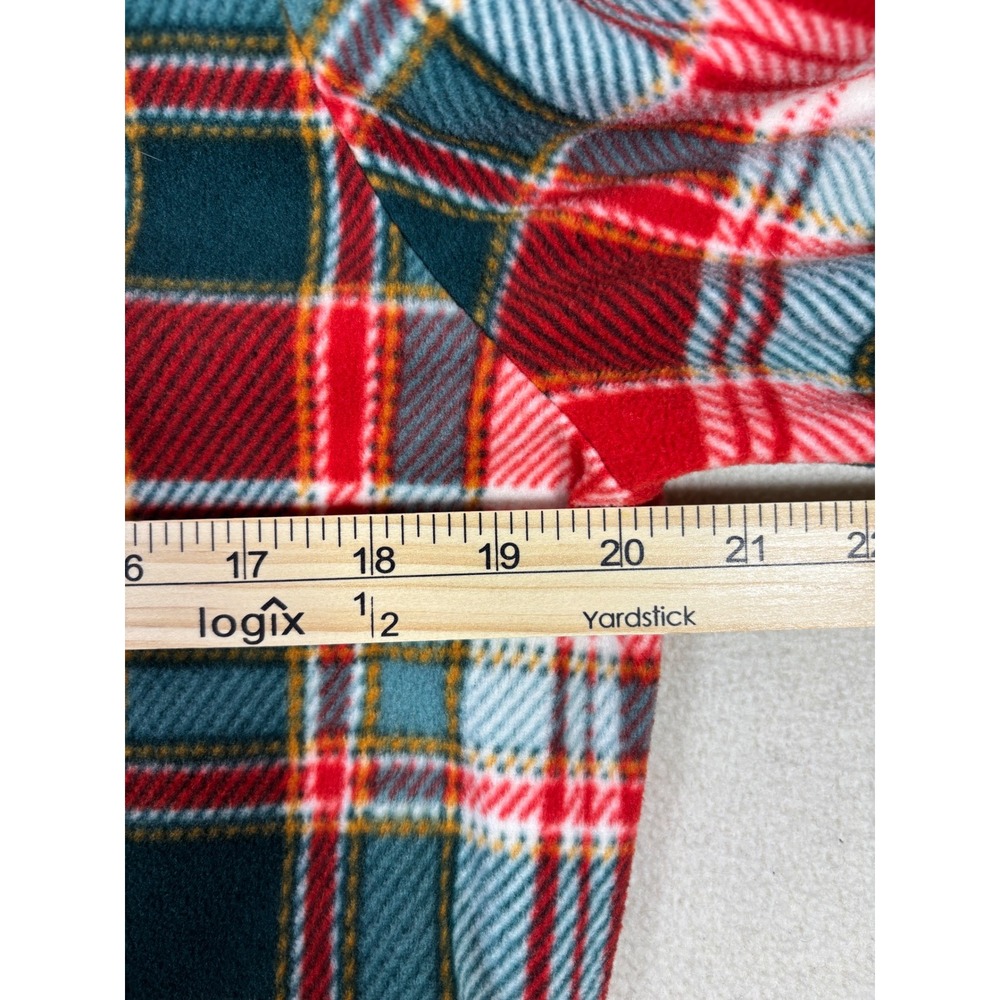 Duluth Trading Co Womens Red Plaid Fleece Snap Neck Pullover Jacket M 20099013 - Picture 5 of 9